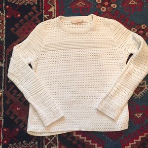 Tory Burch white cotton pullover sweater